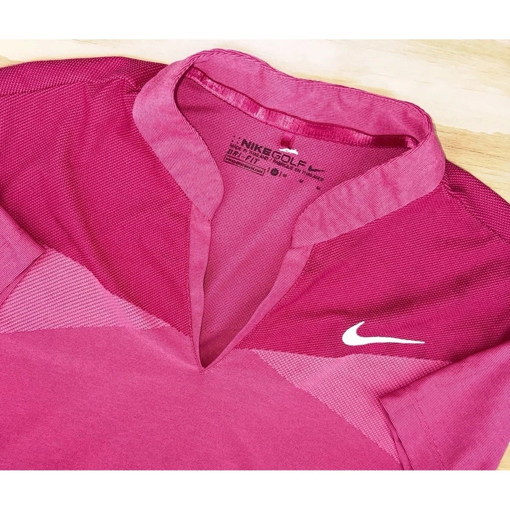 Nike Golf Zonal Cooling Shirt Womens Medium Pink Polo Dri Fit‎ Short Sleeve